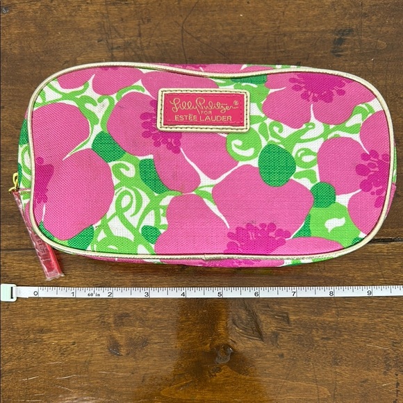 Lily Pulitzer for Estee Lauder Pink Floral Cosmetic Bag Makeup Organize Travel - Picture 6 of 8